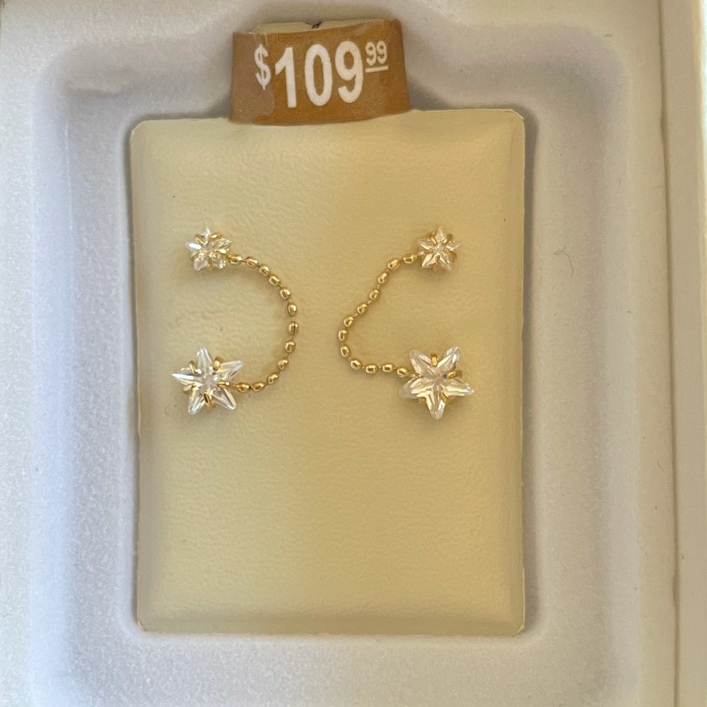 NEW Pagoda 10k Star earrings for double pierce ear